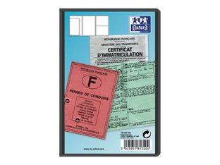 Etui multipapiers de voiture Oxford - 3 volets - PVC 30/100e - noir opaque