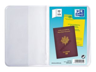 Etui pour passeport Oxford - 2 volets - PVC 20/100e - incolore
