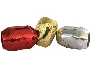 Logistipack - 3 Œufs bolducs - ruban d'emballage 10 m - or/argent/rouge