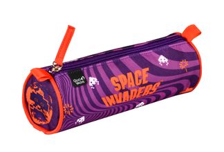 Quo Vadis - Trousse scolaire - Ronde - Space invaders - 23x8x8 cm - Toile (polyester) - 1 compartiment(s)