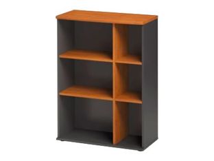 Bibliothèque mi-haut JAZZ+ - L80 x H112 x P39 - 6 niches - Aulne