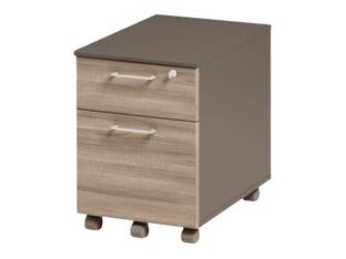 Caisson mobile JAZZ+ - Profondeur 60 cm - 2 tiroirs - Chêne gris