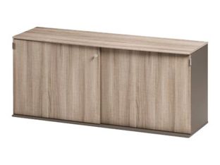 Crédence JAZZ+ - L160 x H74 x P48 - 2 portes coulissantes - Chêne gris