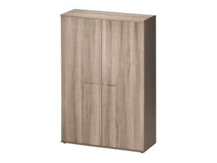 Armoire haute JAZZ+ - L120 x H183 x P48 - 2 portes - 4 étagères - Chêne gris