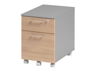 Caisson mobile JAZZ+ - Profondeur 60 cm - 2 tiroirs - Hêtre