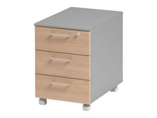 Caisson mobile JAZZ+ - Profondeur 60 cm - 3 tiroirs - Hêtre