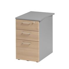 Caisson bout de bureau JAZZ+ - Profondeur 61 cm - 3 tiroirs - Hêtre
