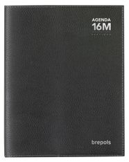 Agenda Calpe - 16 mois - 1 semaine par 2 pages - 21,9 x 15,9 cm - noir - Brepols