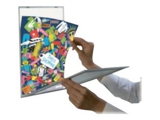 INOVSHOP - Porte-visuel d'information adhésif gris