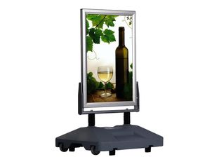 INOVSHOP - Stop-trottoir (Chevalet de sol) A1 - base lestée grise - double face