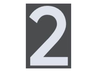 Pickup Home 3D Milan - Étiquette autocollante 100 mm - Chiffre 2 - gris