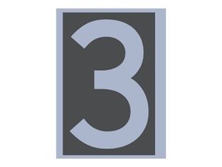 Pickup Home 3D Milan - Étiquette autocollante 100 mm - Chiffre 3 - gris