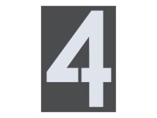 Pickup Home 3D Milan - Étiquette autocollante 100 mm - Chiffre 4 - gris