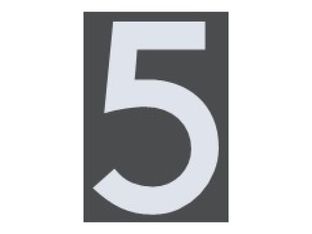 Pickup Home 3D Milan - Étiquette autocollante 100 mm - Chiffre 5 - gris