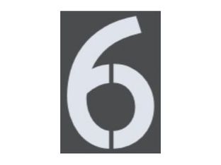 Pickup Home 3D Milan - Étiquette autocollante 100 mm - Chiffre 6 - gris