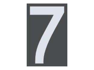 Pickup Home 3D Milan - Étiquette autocollante 100 mm - Chiffre 7 - gris