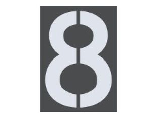 Pickup Home 3D Milan - Étiquette autocollante 100 mm - Chiffre 8 - gris