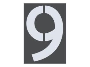 Pickup Home 3D Milan - Étiquette autocollante 100 mm - Chiffre 9 - gris