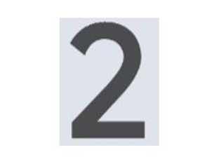 Pickup Home 3D Rio - Étiquette autocollante 100 mm - Chiffre 2 - gris