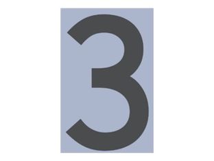 Pickup Home 3D Rio - Étiquette autocollante 100 mm - Chiffre 3 - gris