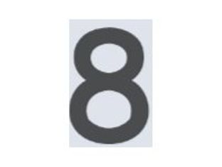 Pickup Home 3D Rio - Étiquette autocollante 100 mm - Chiffre 8 - gris