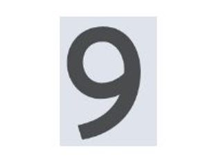 Pickup Home 3D Rio - Étiquette autocollante 100 mm - Chiffre 9 - gris