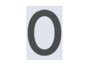 Pickup Home 3D Rio - Étiquette autocollante 60 mm - Chiffre 0 - gris