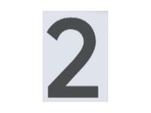 Pickup Home 3D Rio - Étiquette autocollante 60 mm - Chiffre 2 - gris