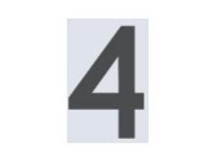 Pickup Home 3D Rio - Étiquette autocollante 60 mm - Chiffre 4 - gris