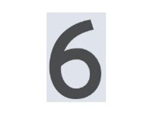 Pickup Home 3D Rio - Étiquette autocollante 60 mm - Chiffre 6 - gris