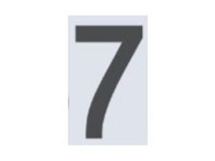 Pickup Home 3D Rio - Étiquette autocollante 60 mm - Chiffre 7 - gris