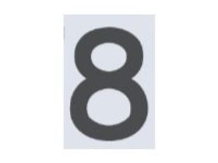 Pickup Home 3D Rio - Étiquette autocollante 60 mm - Chiffre 8 - gris