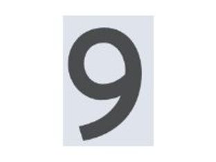 Pickup Home 3D Rio - Étiquette autocollante 60 mm - Chiffre 9 - gris