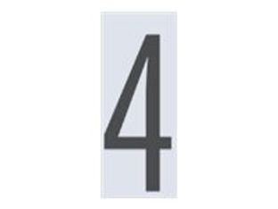 Pickup Home 3D Oslo - Étiquette autocollante 90 mm - Chiffre 4 - gris