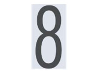 Pickup Home 3D Oslo - Étiquette autocollante 90 mm - Chiffre 8 - gris
