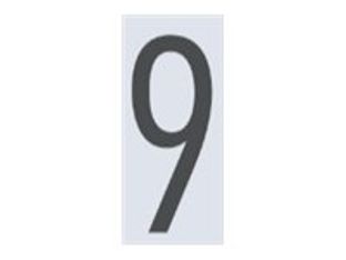 Pickup Home 3D Oslo - Étiquette autocollante 90 mm - Chiffre 9 - gris