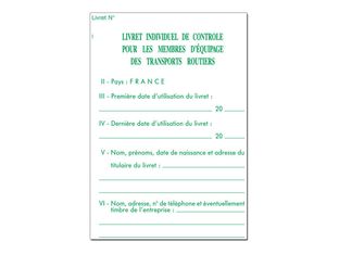 Exacompta - Livret individuel de contrôle pour conducteurs et convoyeurs de véhicules routiers - 14,8 x 10,5 mm