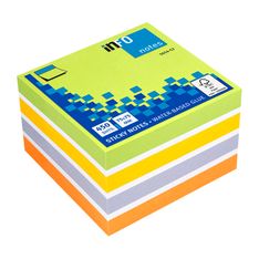 Global Notes - Bloc Cube - 450 feuilles - 75 x 75 mm - couleurs neon
