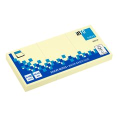 Global Notes - 4 lots de 3 Blocs notes adhésives de 100 feuilles - 50 x 40 mm - jaune