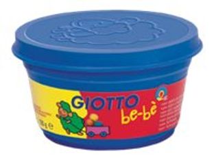 GIOTTO be-bè- pâte à modeler- 4 pots rouge, jaune, blanc et cyan- 100gr