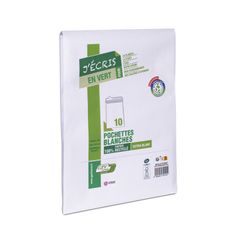 GPV Green - 10 Enveloppes recyclées C4 229 x 324 mm - 90 gr - sans fenêtre - blanc - bande adhésive