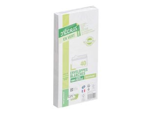 GPV Green - 40 Enveloppes recyclées DL 110 x 220 mm - 80 gr - sans fenêtre - bande adhésive