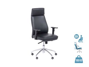Fauteuil de bureau PHILADELPHIE - accoudoirs réglables - appui-tête intégré - noir