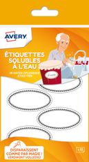 Avery - 18 Étiquettes solubles ovales blanches - 29 x 55 mm