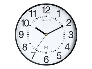 Unilux - Horloge Wave - mécanisme radio pilotée - 30 cm - noir