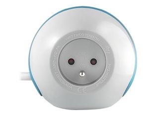 WATT & CO WATTBALL - Multiprise 3 prises - 2 prises 16A + 1 prise 6A + 2 USB - blanc/bleu