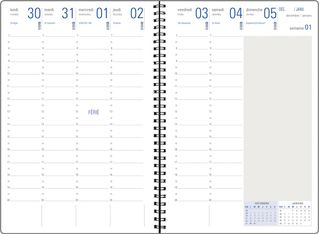 Recharge agenda spiralé - 1 semaine sur 2 pages - 16 x 23,5 cm - grille contemporaine - Oberthur