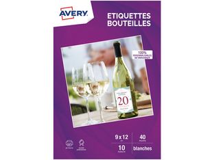 Avery - 40 Étiquettes pour bouteilles - 120 x 90 mm - Impression jet d'encre