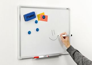 DAHLE - Tableau blanc laqué 90 x 120 cm - magnétique - cadre alu renforcé