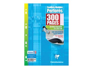 Clairefontaine - feuillets mobiles - 300 pages - A4 - grands carreaux (Seyes) - perforées